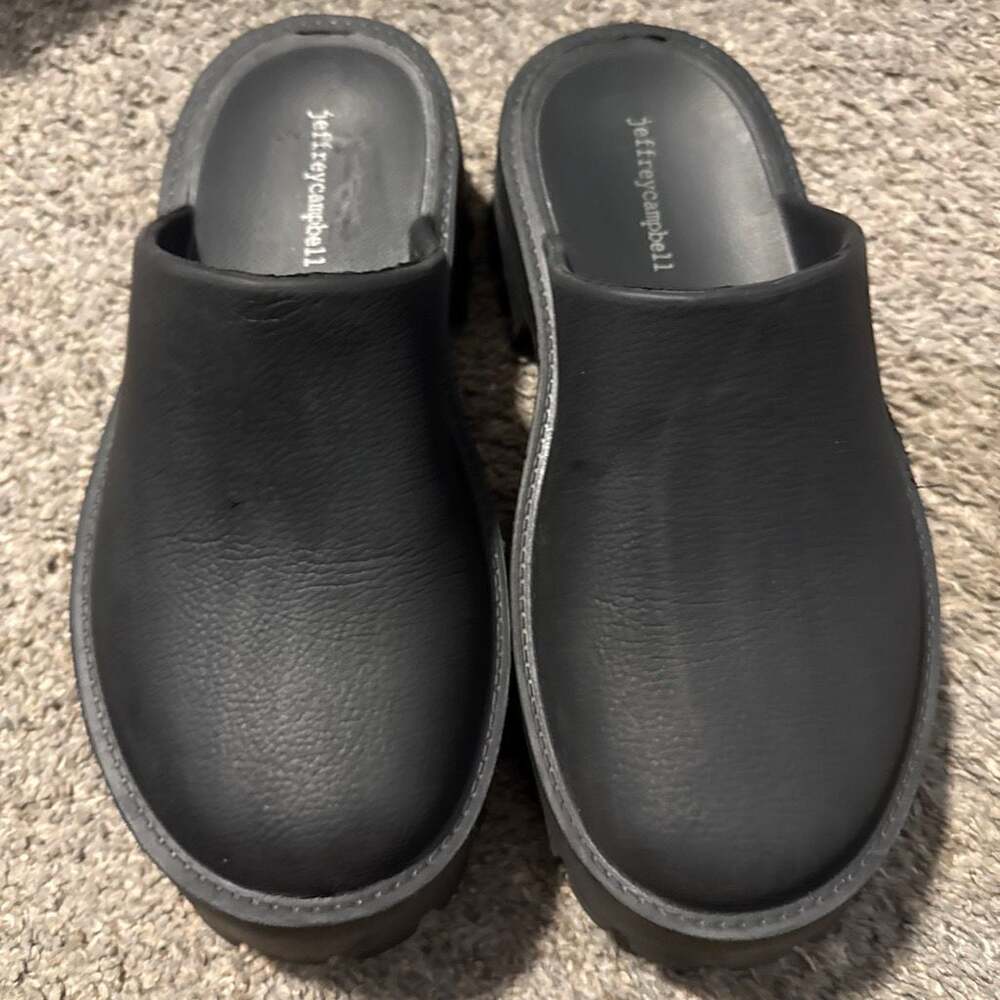 Jeffrey Campbell Black Platform Clog Mules Size 8 / 39